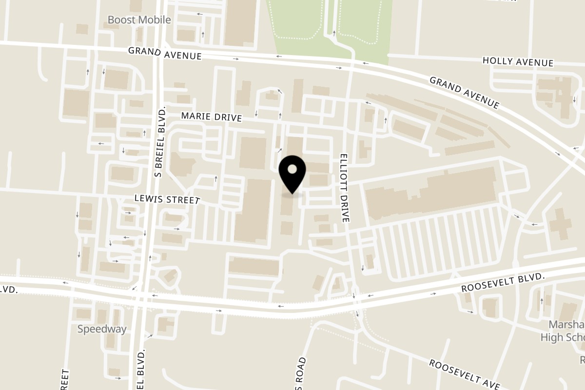 Map showing the location of Veracruz Mexican Restaurant on 1230 Elliott Dr in Middletown